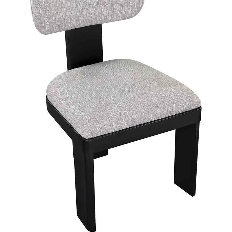Bowery Hill Contemporary Black Linen Textured Fabric Dining Chair (Set of 2)