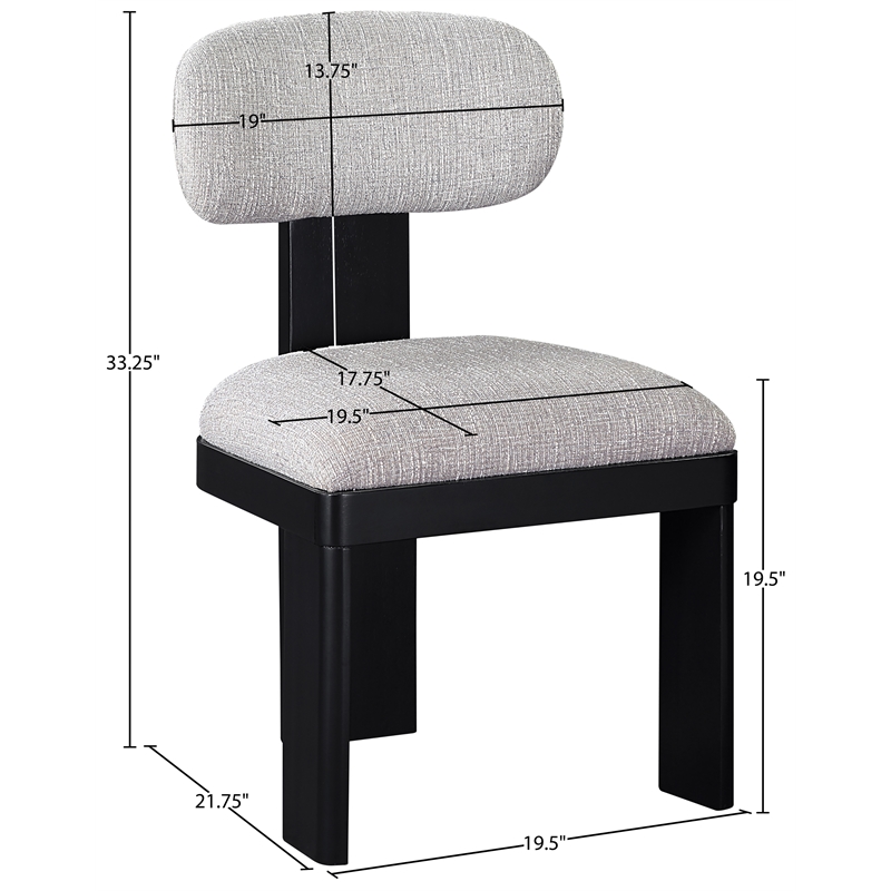 Bowery Hill Contemporary Black Linen Textured Fabric Dining Chair (Set of 2)