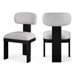 Bowery Hill Contemporary Black Linen Textured Fabric Dining Chair (Set of 2)