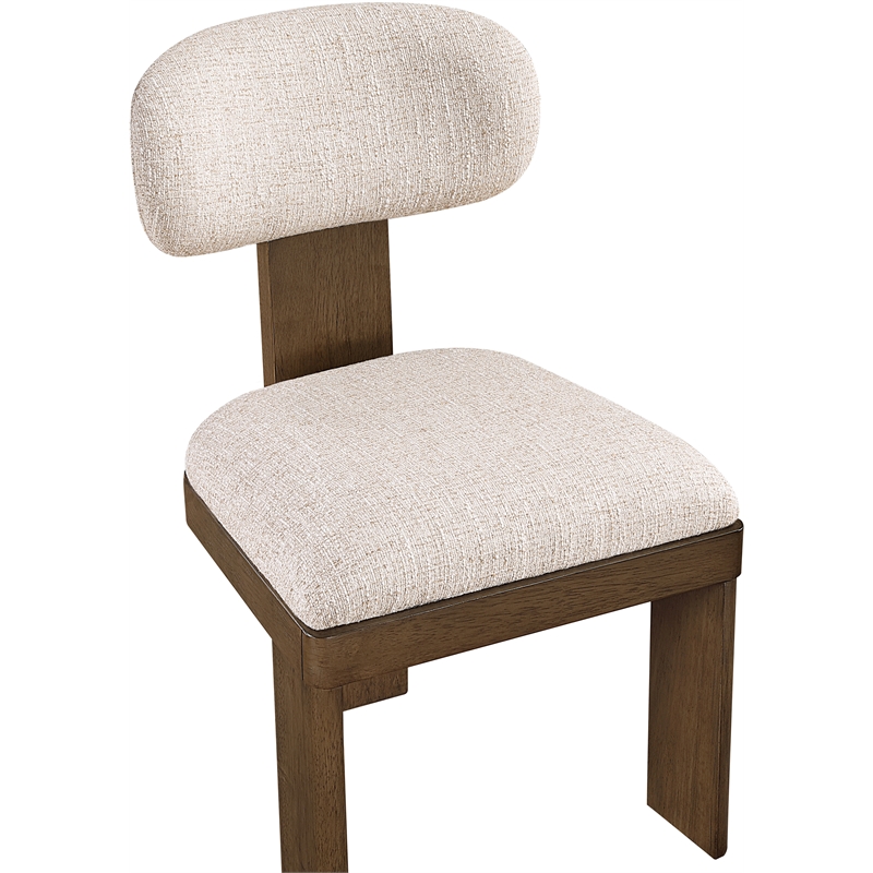 Bowery Hill Contemporary Brown Linen Textured Fabric Dining Chair (Set of 2)