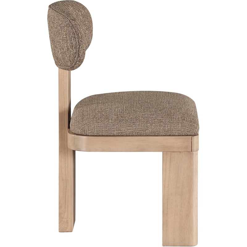 Bowery Hill Contemporary Natural Linen Textured Fabric Dining Chair (Set of 2)