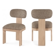 Bowery Hill Contemporary Natural Linen Textured Fabric Dining Chair (Set of 2)