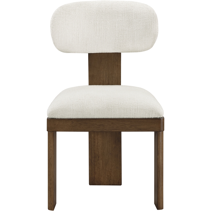 Bowery Hill Contemporary Brown Linen Textured Fabric Dining Chair (Set of 2)