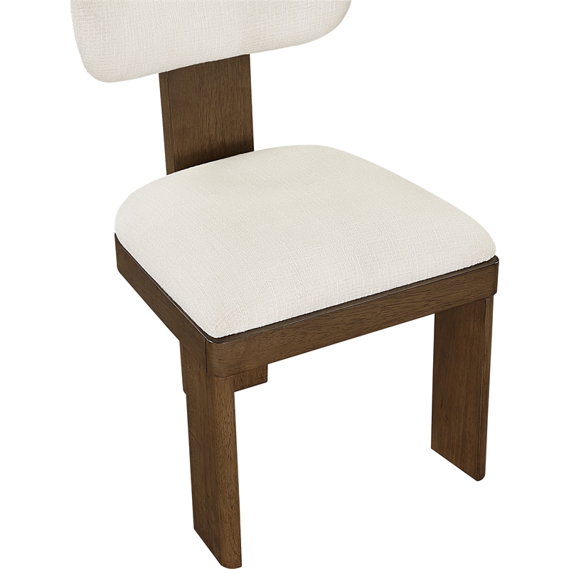 Bowery Hill Contemporary Brown Linen Textured Fabric Dining Chair (Set of 2)