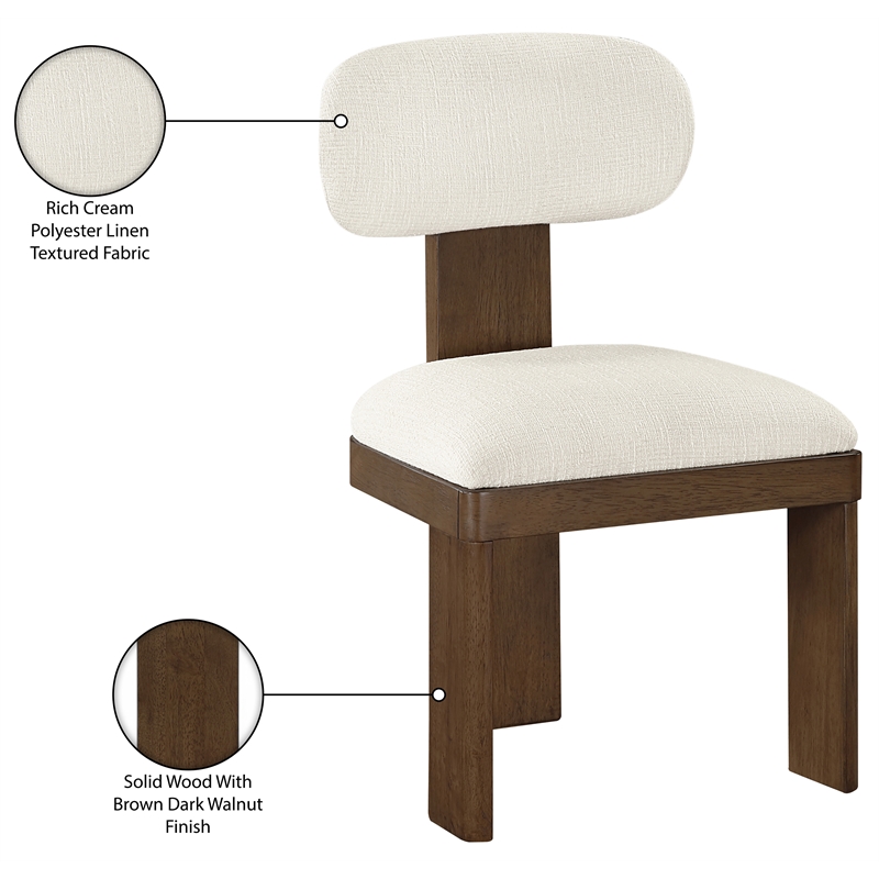 Bowery Hill Contemporary Brown Linen Textured Fabric Dining Chair (Set of 2)