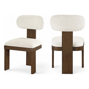 Bowery Hill Contemporary Brown Linen Textured Fabric Dining Chair (Set of 2)