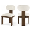 Bowery Hill Contemporary Brown Linen Textured Fabric Dining Chair (Set of 2)