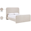 Bowery Hill Contemporary Beige Linen Textured Fabric King Bed