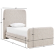 Bowery Hill Contemporary Beige Linen Textured Fabric Twin Bed