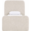 Bowery Hill Contemporary Beige Linen Textured Fabric Twin Bed