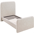 Bowery Hill Contemporary Beige Linen Textured Fabric Twin Bed