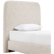 Bowery Hill Contemporary Beige Linen Textured Fabric Twin Bed