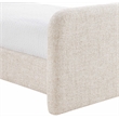 Bowery Hill Contemporary Beige Linen Textured Fabric Twin Bed