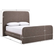 Bowery Hill Contemporary Brown Linen Textured Fabric Queen Bed