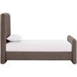 Bowery Hill Contemporary Brown Linen Textured Fabric Twin Bed