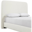 Bowery Hill Contemporary Cream Linen Textured Fabric King Bed