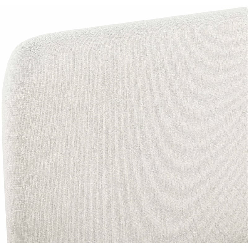 Bowery Hill Contemporary Cream Linen Textured Fabric King Bed