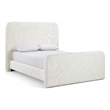 Bowery Hill Contemporary Cream Linen Textured Fabric King Bed