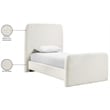 Bowery Hill Contemporary Cream Linen Textured Fabric Twin Bed
