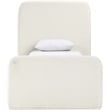 Bowery Hill Contemporary Cream Linen Textured Fabric Twin Bed