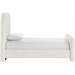Bowery Hill Contemporary Cream Linen Textured Fabric Twin Bed