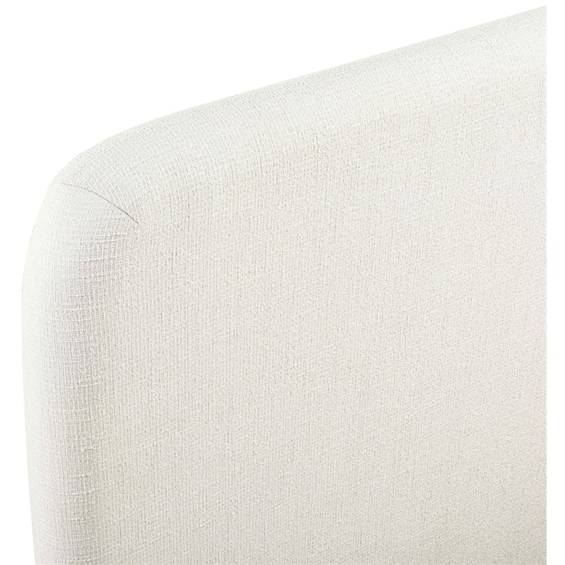 Bowery Hill Contemporary Cream Linen Textured Fabric Twin Bed