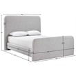 Bowery Hill Contemporary Grey Linen Textured Fabric King Bed