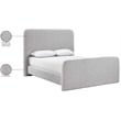 Bowery Hill Contemporary Grey Linen Textured Fabric King Bed