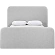 Bowery Hill Contemporary Grey Linen Textured Fabric King Bed