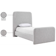 Bowery Hill Contemporary Grey Linen Textured Fabric Twin Bed