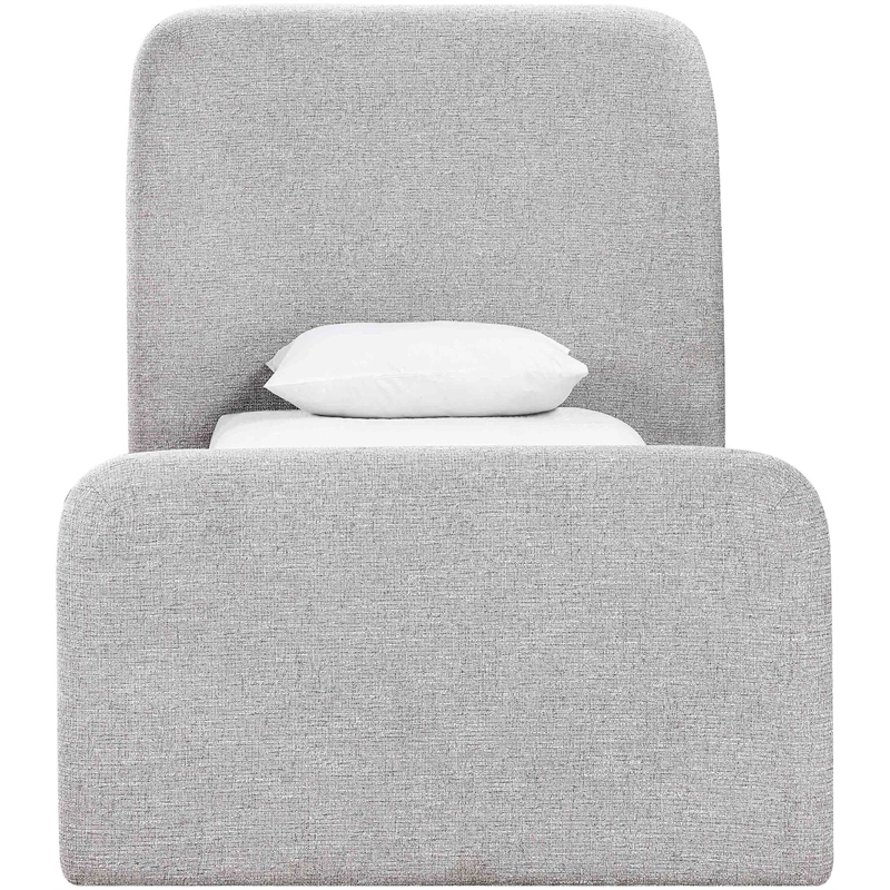 Bowery Hill Contemporary Grey Linen Textured Fabric Twin Bed