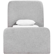 Bowery Hill Contemporary Grey Linen Textured Fabric Twin Bed