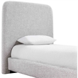Bowery Hill Contemporary Grey Linen Textured Fabric Twin Bed