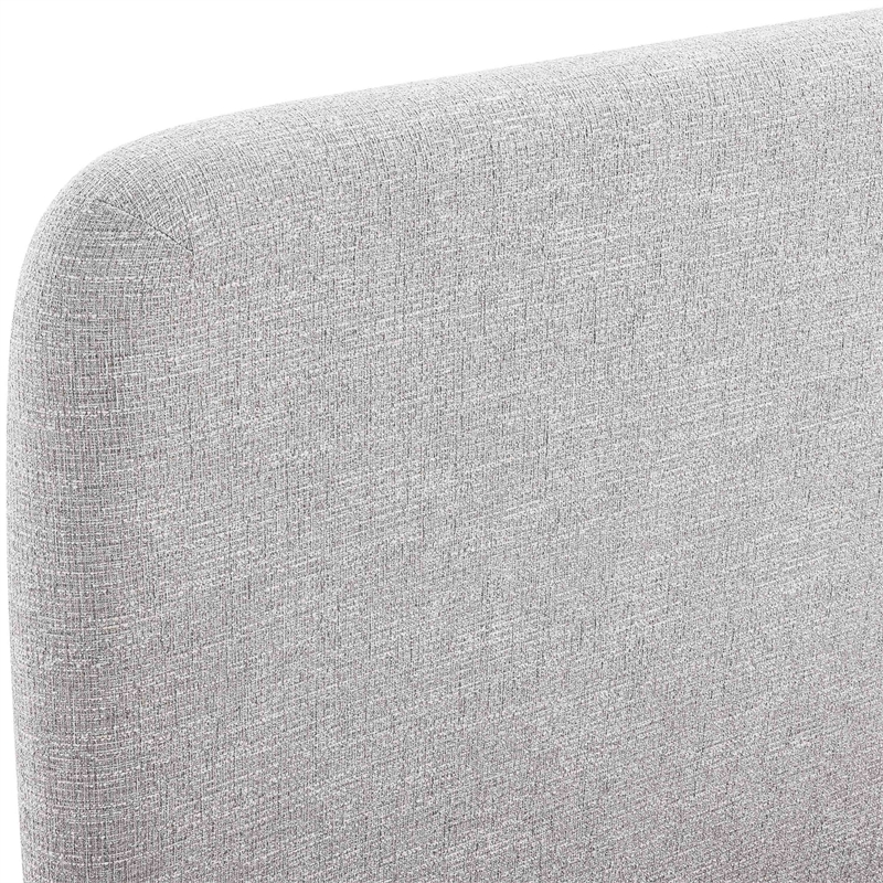 Bowery Hill Contemporary Grey Linen Textured Fabric Twin Bed