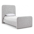 Bowery Hill Contemporary Grey Linen Textured Fabric Twin Bed