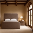 Bowery Hill Contemporary Soft Brown Chenille Fabric Full Bed
