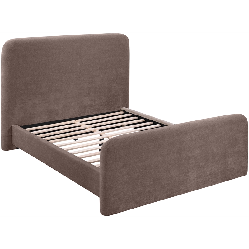 Bowery Hill Contemporary Soft Brown Chenille Fabric Full Bed