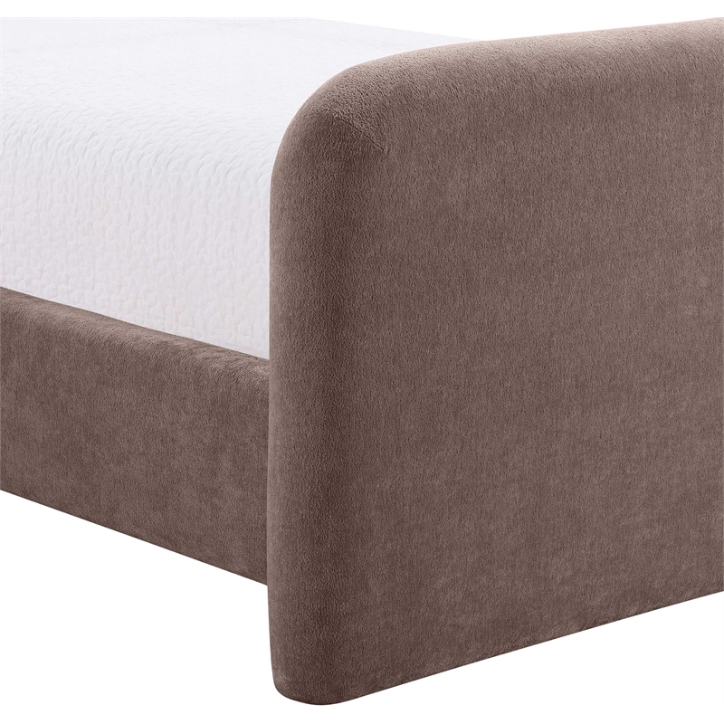 Bowery Hill Contemporary Soft Brown Chenille Fabric Full Bed