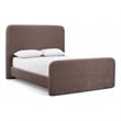 Bowery Hill Contemporary Soft Brown Chenille Fabric King Bed