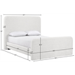 Bowery Hill Contemporary Soft Cream Chenille Fabric Full Bed