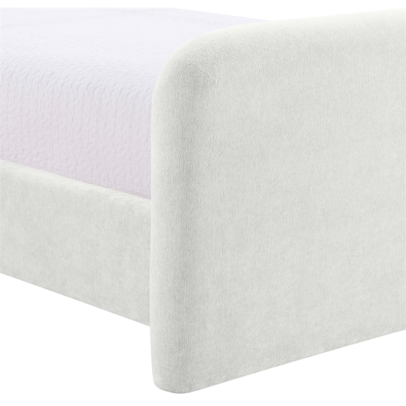 Bowery Hill Contemporary Soft Cream Chenille Fabric Full Bed