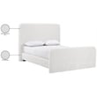 Bowery Hill Contemporary Soft Cream Chenille Fabric Queen Bed