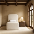 Bowery Hill Contemporary Soft Cream Chenille Fabric Twin Bed