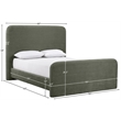 Bowery Hill Contemporary Soft Green Chenille Fabric Full Bed