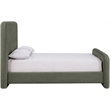Bowery Hill Contemporary Soft Green Chenille Fabric Full Bed