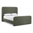 Bowery Hill Contemporary Soft Green Chenille Fabric Full Bed
