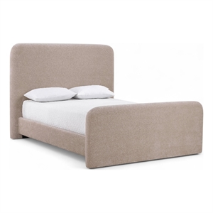 Bowery Hill Contemporary Soft Taupe Chenille Fabric Full Bed