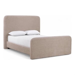 Bowery Hill Contemporary Soft Taupe Chenille Fabric King Bed