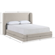 Bowery Hill Contemporary Beige Linen Textured Fabric Upholstered King Bed
