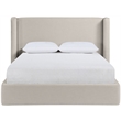 Bowery Hill Contemporary Beige Linen Textured Fabric Upholstered King Bed
